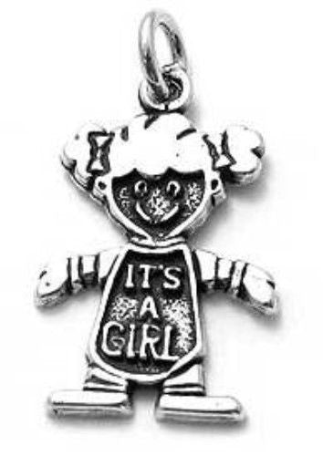 "It's a Girl" Onesie Charm in Sterling Silver