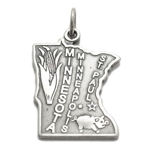Minnesota State Charm in Sterling Silver