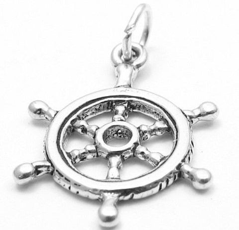 Captain's Wheel Charm in Sterling Silver
