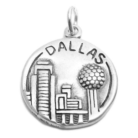 "Dallas " TX "The Texas Star" 2-Sided Charm in Sterling Silver
