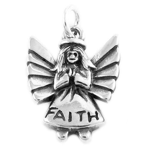 Angel Of "Faith" Charm in Sterling Silver