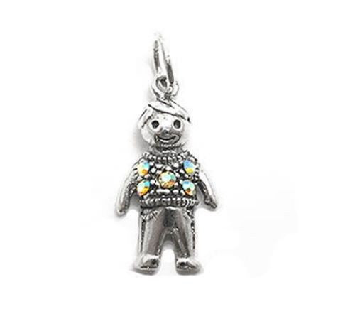 Colorful birthstone charms of a little boy in a sweater. Wholesale Sterling Silver Charms. June.