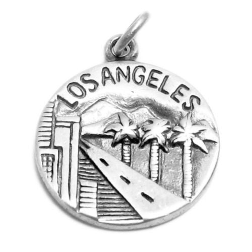 City of "Los Angeles" CA 2-Sided Charm Sterling Silver