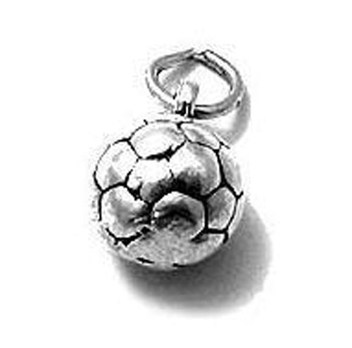 Soccer Ball Charm in 3D. Sterling Silver