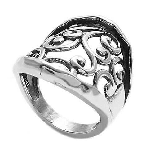 Classic Lace Scroll Filigree Ring. Wholesale Sterling Silver Rings. Main photo.