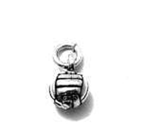 Volleyball Charm in 3D. Sterling Silver