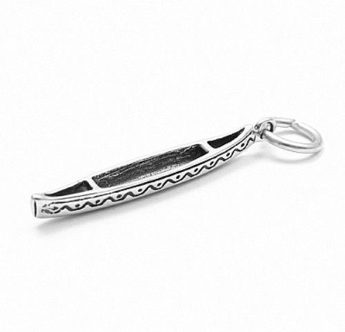 Native American Canoe Charm in Sterling Silver
