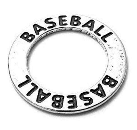 Baseball Ring Charm in Sterling Silver