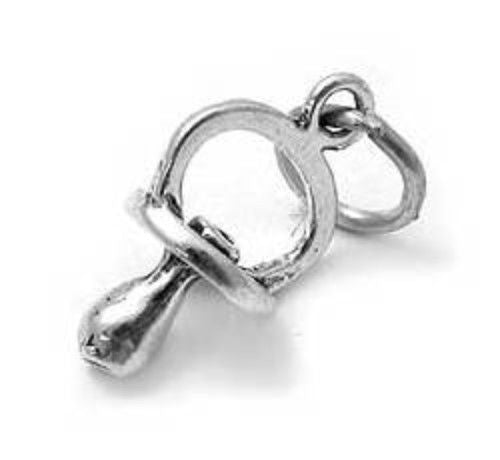 Pacifier Charm. Sterling Silver
