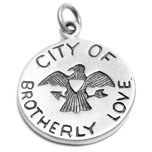 "Philadelphia" PA 2-Sided Charm in Sterling Silver