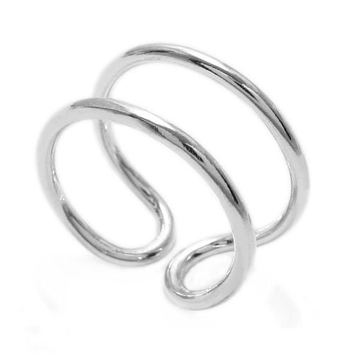 Simple bent loop ring with a minimalist modern aesthetic. Wholesale Sterling Silver Rings. Main photo.