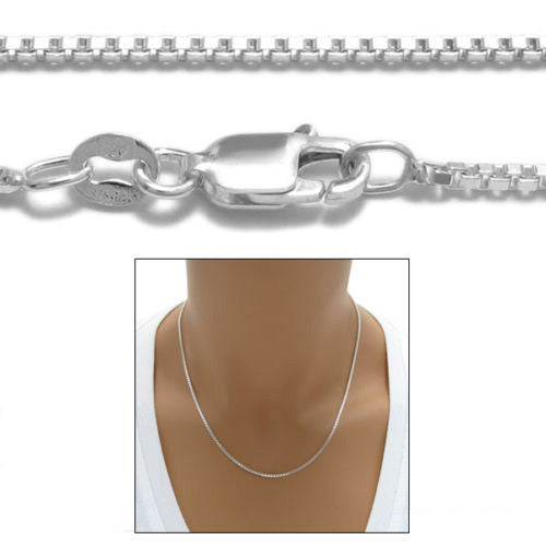 Sterling Silver Box Chain Necklace 2.0mm (Gauge 040). Available in 5 Lengths.