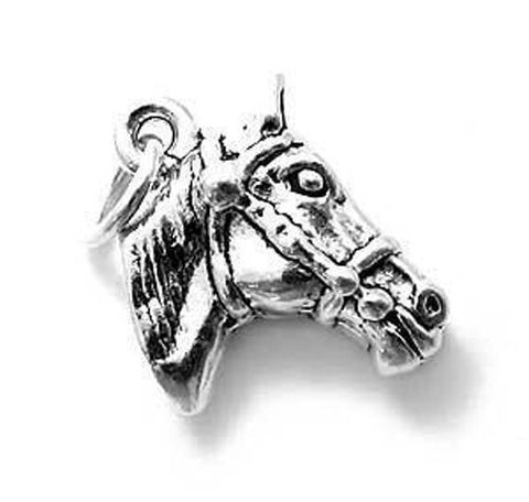 Horse Head Charm in Sterling Silver.
