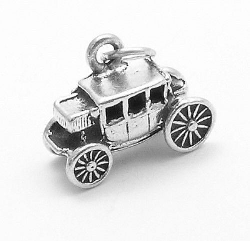 Stagecoach Charm. Sterling Silver