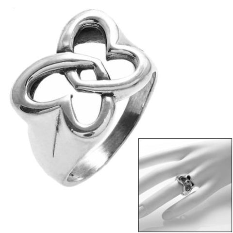 Charming and Delightful Interlocking Hearts Ring. Wholesale Sterling Silver Rings. Main photo.