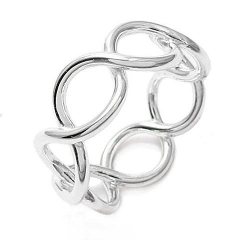 Graceful and modern endless infinity ring. Wholesale Sterling Silver Rings. Main photo.