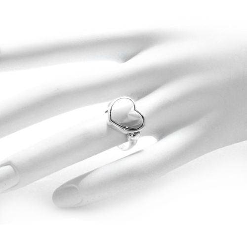 Adorable simple heart in a heart ring. Wholesale sterling silver rings. On hand.