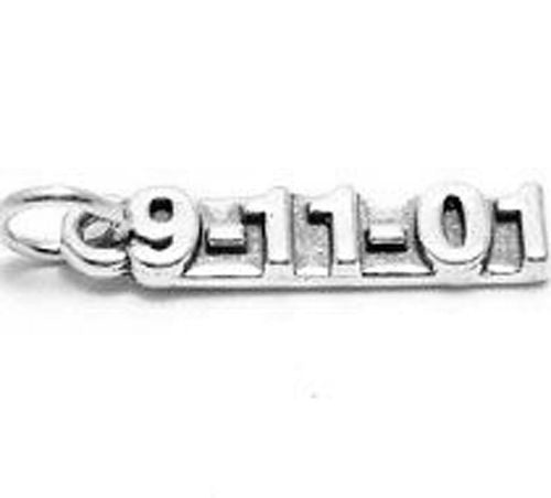 9-11-01 Tribute Charm in Sterling Silver