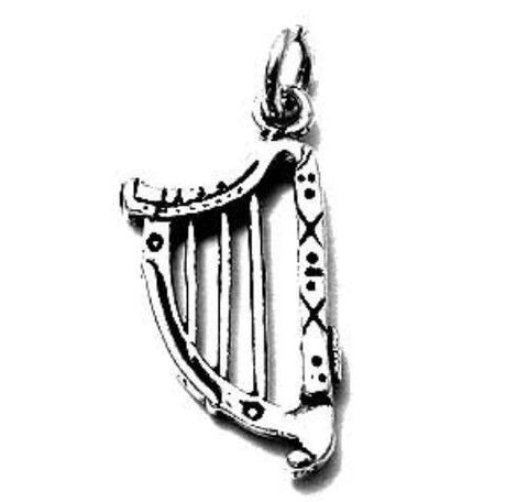 Harp Charm. Sterling Silver