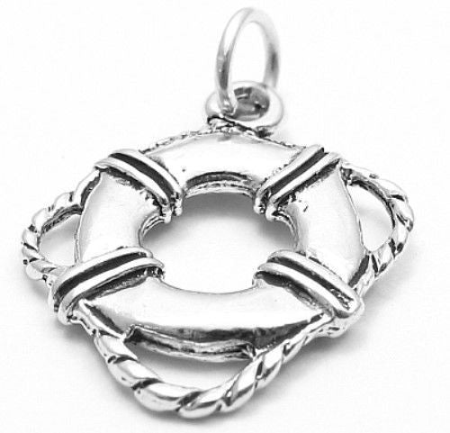 Life Preserver Charm in Sterling Silver