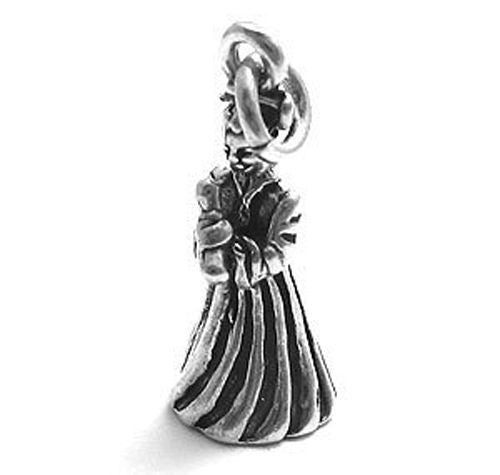 Boy Student in Cap and Gown Charm. Sterling Silver