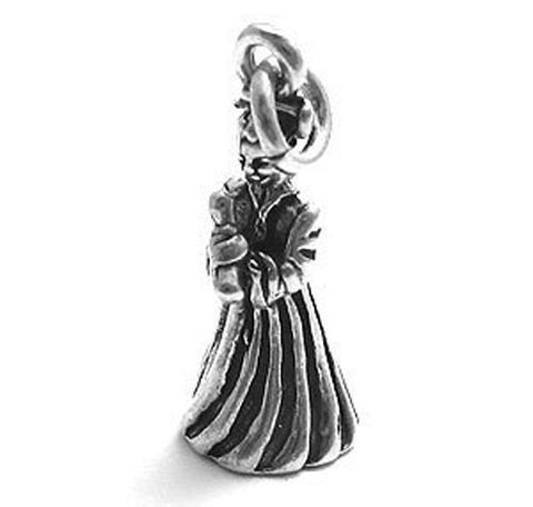 Boy Student in Cap and Gown Charm. Sterling Silver