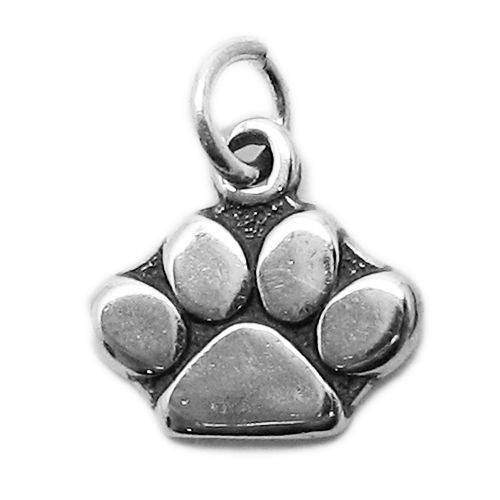 Bear's Front Paw Print Charm in Sterling Silver.