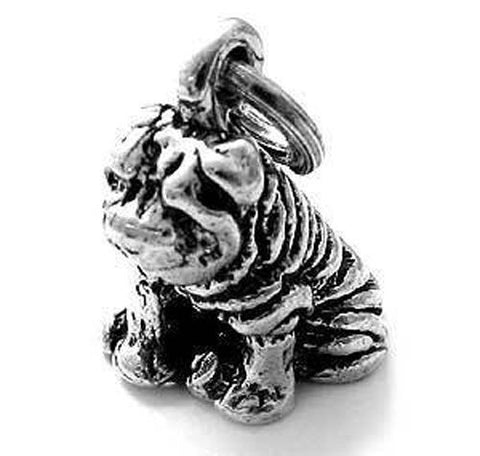 Shar-Pei Dog Charm in 3D. Sterling Silver.