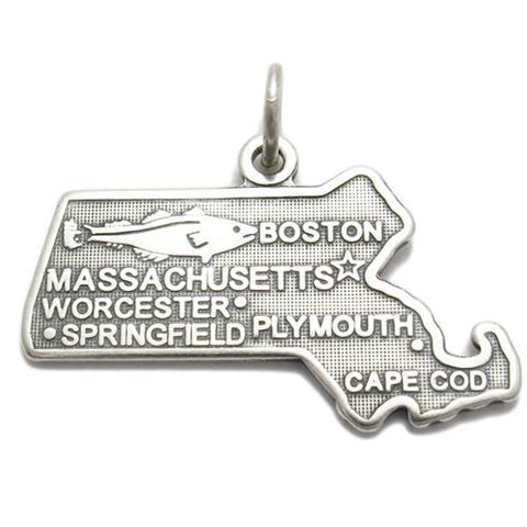 Massachusetts State Charm in Sterling Silver