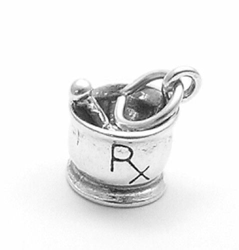 Mortar & Pestle Charm in Sterling Silver