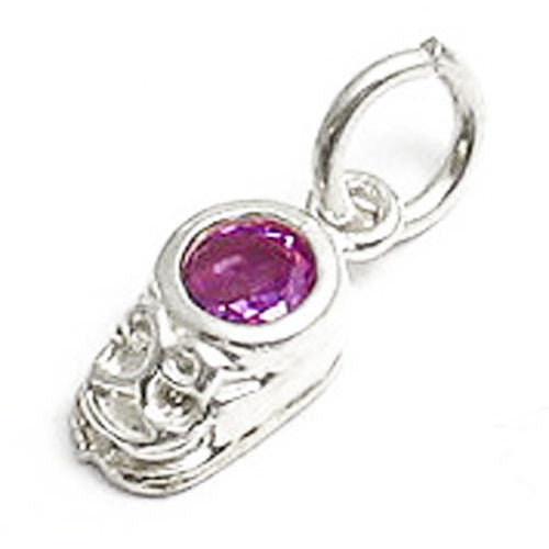 Beautiful and colorful birthstone charms of a baby's boot. Wholesale Sterling Silver Charms. October.