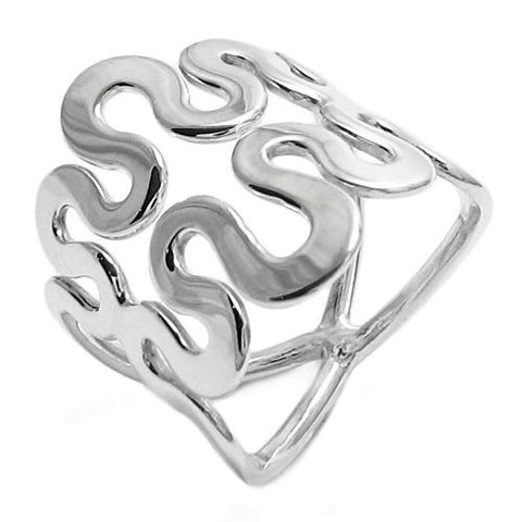 Funky wave ring hypnotize you into a trance. Wholesale Sterling Silver Rings. Main photo.