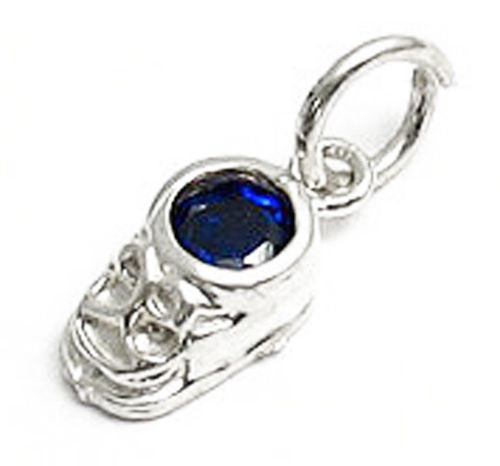 Beautiful and colorful birthstone charms of a baby's boot. Wholesale Sterling Silver Charms. September.