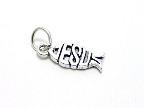 Christian Fish Jesus (ΙΧΘΥΣ) Charm in Sterling Silver