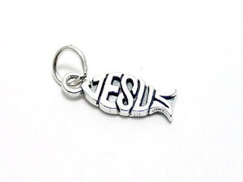 Christian Fish Jesus (ΙΧΘΥΣ) Charm in Sterling Silver