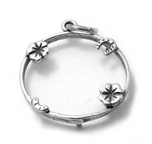 Lucky Penny Holder Charm. Sterling Silver