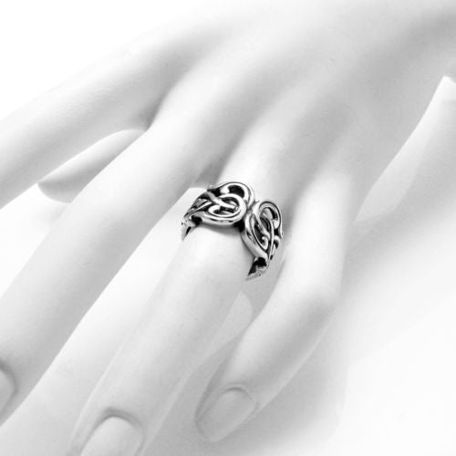 Unique abstract butterfly wings motif ring. Wholesale sterling silver rings. On hand.