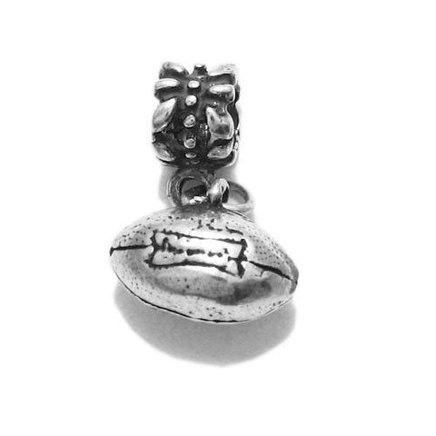 Football Charm with Euro Bead. Sterling Silver
