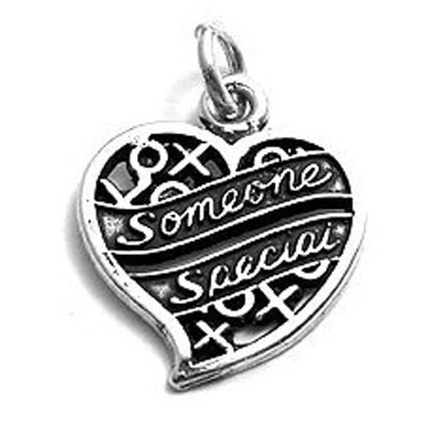 "Someone Special XOXO" Heart Charm. Sterling Silver