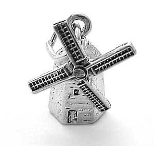 Windmill Charm with Rotating Blades in Sterling Silver