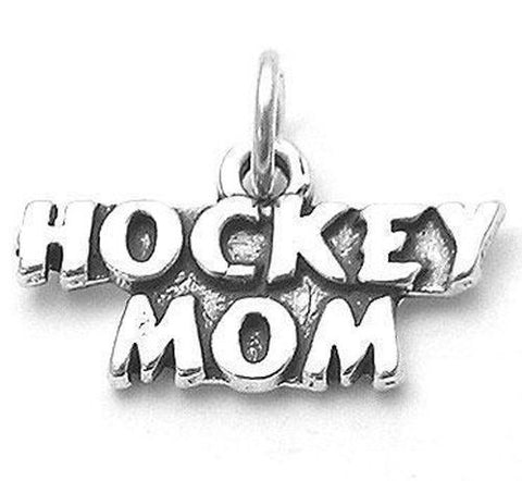 Hockey Mom Charm in Sterling Silver