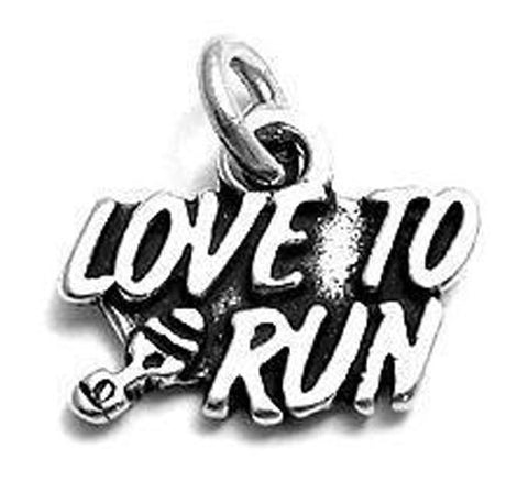 "Love to Run" Charm in Sterling Silver