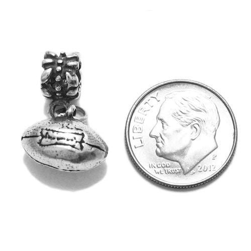 Football Charm with Euro Bead. Sterling Silver