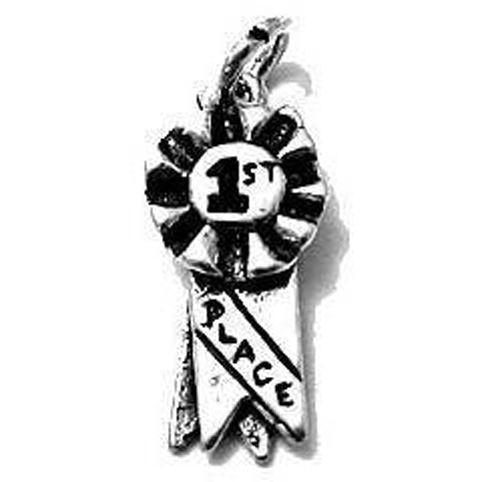 1st Place Ribbon Charm in Sterling Silver