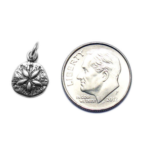 Sand Dollar Charm. Sterling Silver