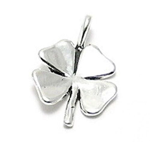 Four-Leaf Clover Charm. Sterling Silver