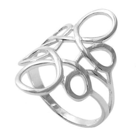 Unusual ring in sterling silver with circular swirly lines. Wholesale Sterling Silver Rings