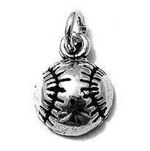 Baseball (Not 3D) Charm in Sterling Silver