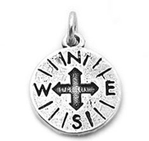 Compass Charm. Sterling Silver