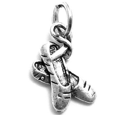 Ballet Slippers Charm. Sterling Silver
